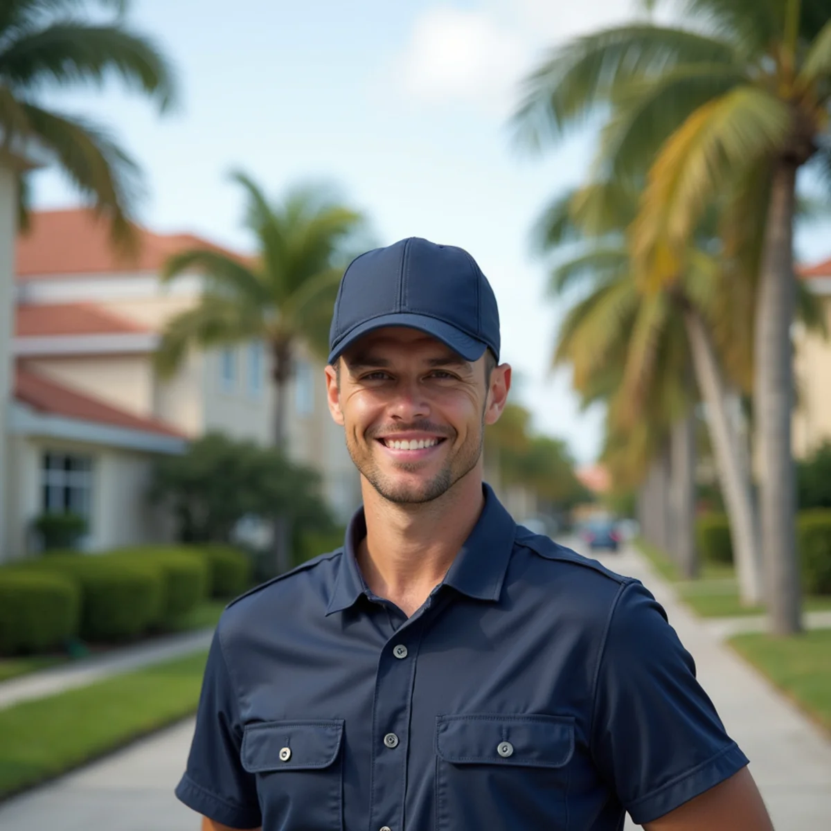 Residential neighborhood streets and architecture in Aventura Florida