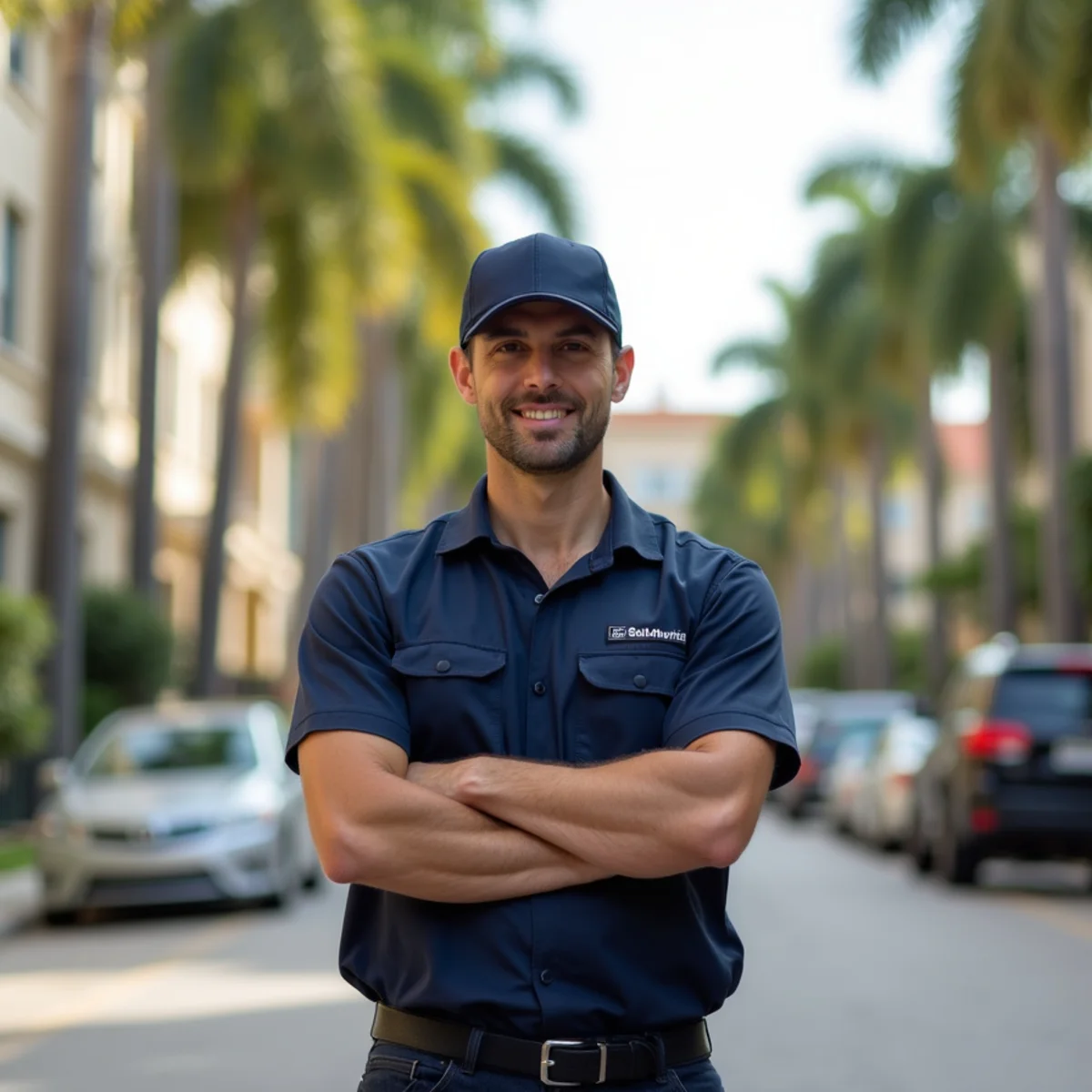 Residential neighborhood streets and architecture in Coral Gables Florida