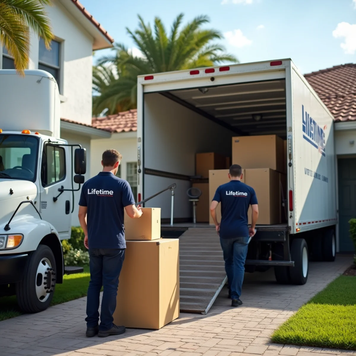Lifetime Moving crew loading a moving truck in Davie Florida