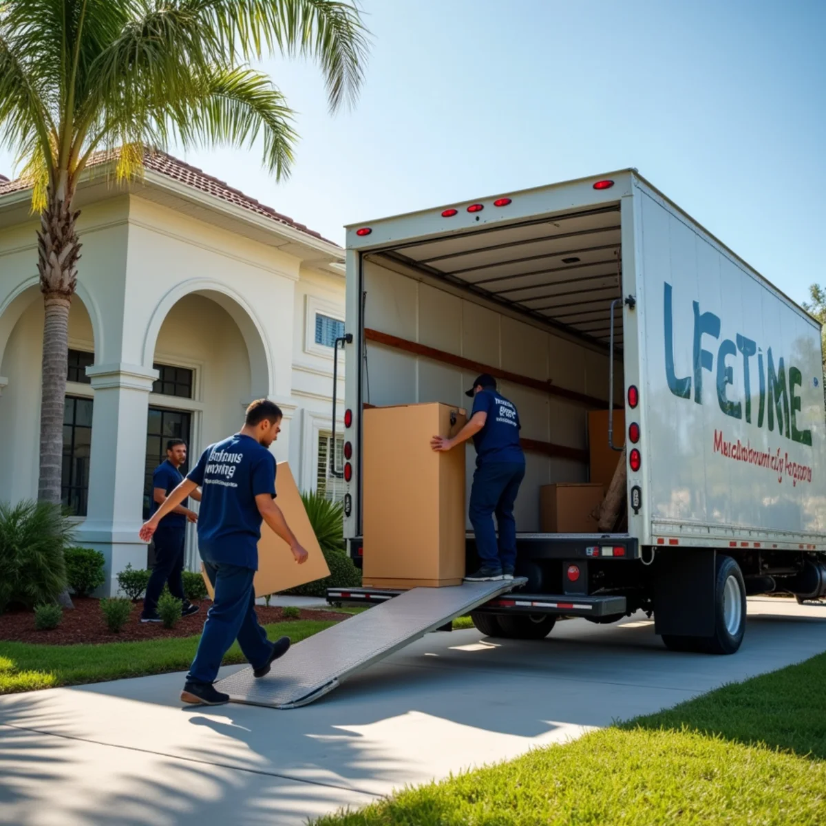 Lifetime Moving crew loading a moving truck in Greenacres Florida
