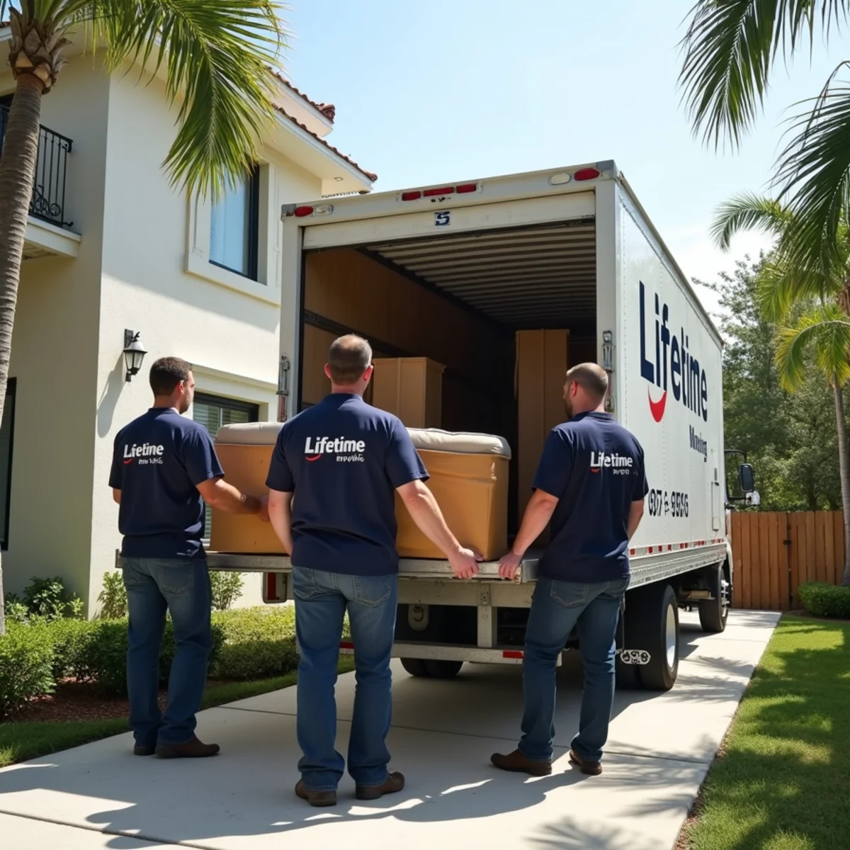 Lifetime Moving crew loading a moving truck in Hialeah Florida