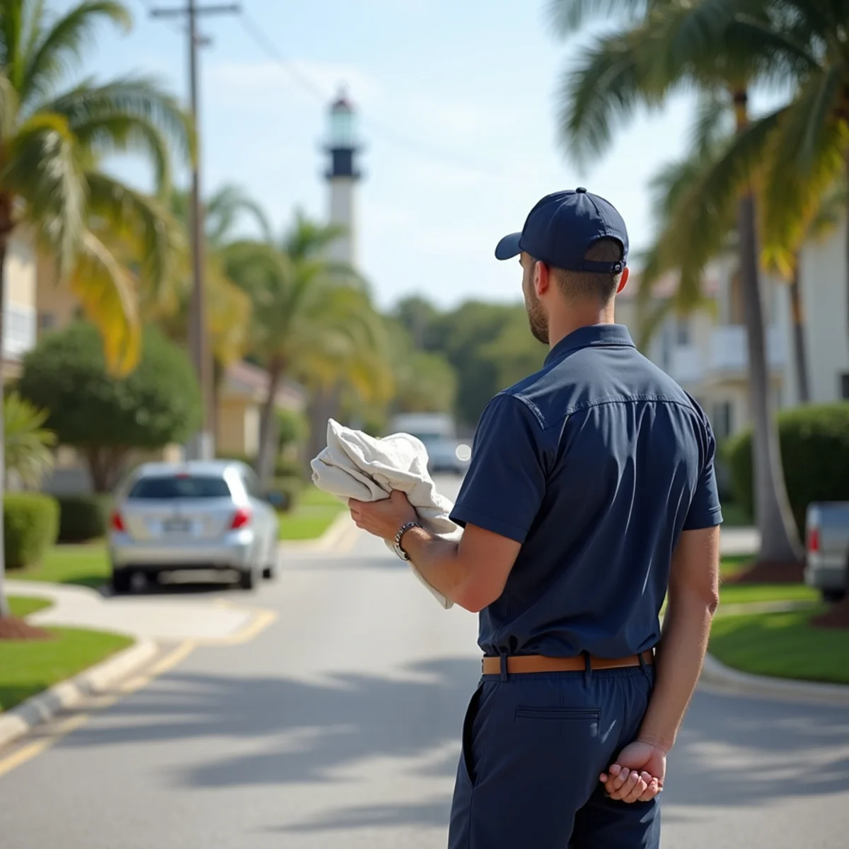 Residential neighborhood streets and architecture in Jupiter Florida