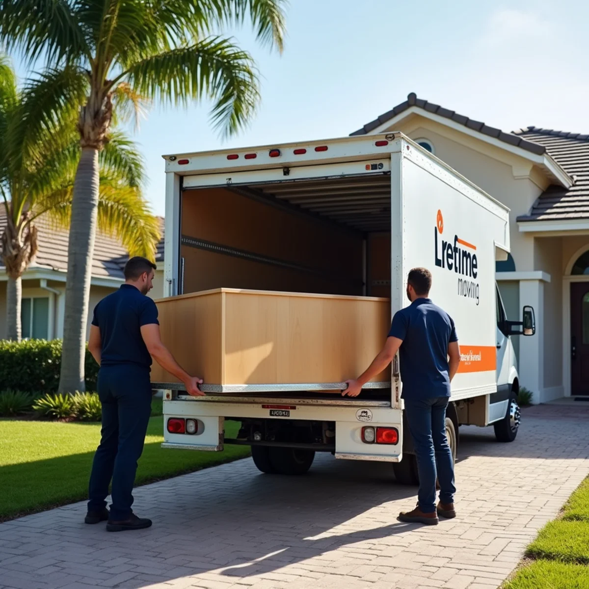 Lifetime Moving crew loading a moving truck in Jupiter Florida