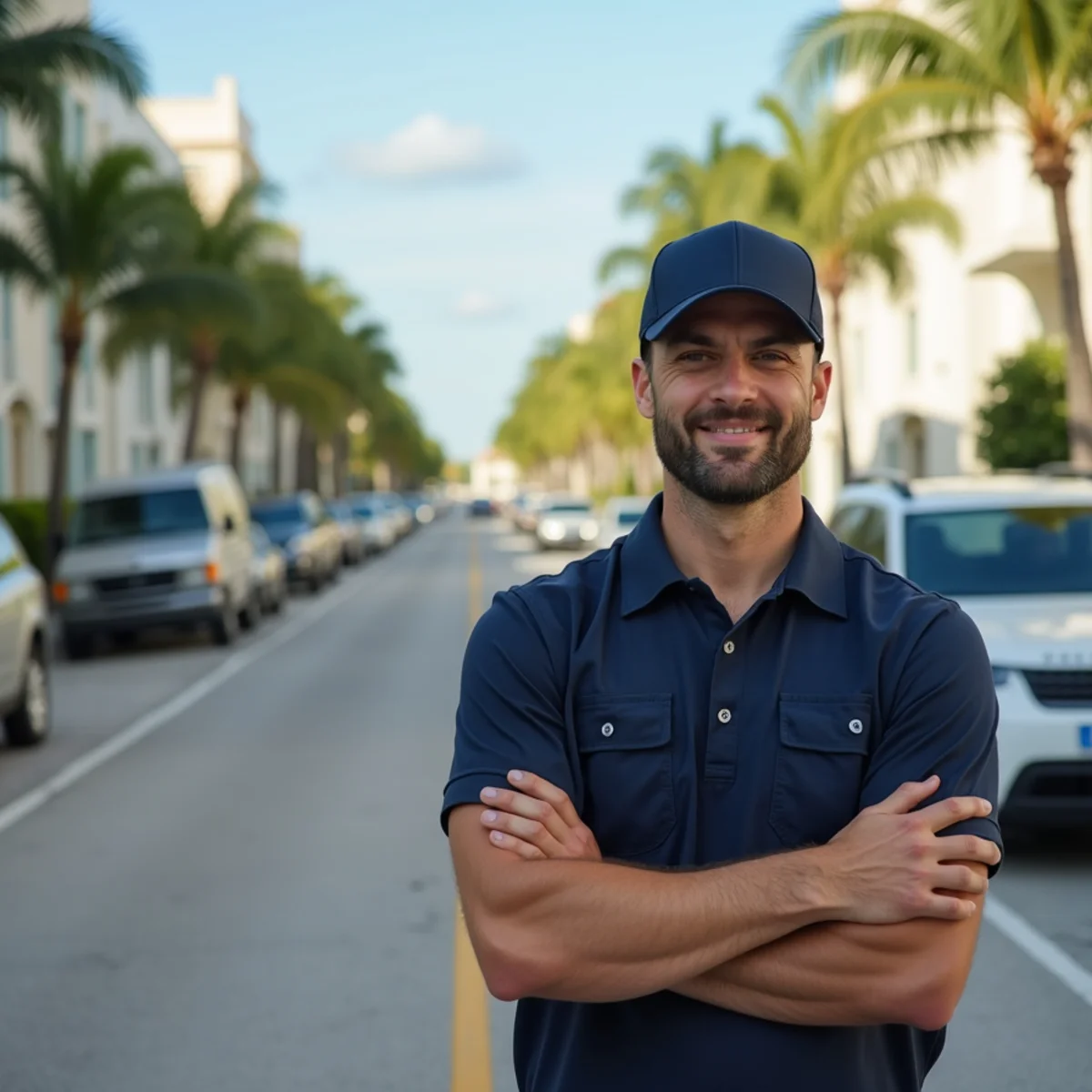Residential neighborhood streets and architecture in Miami Beach Florida