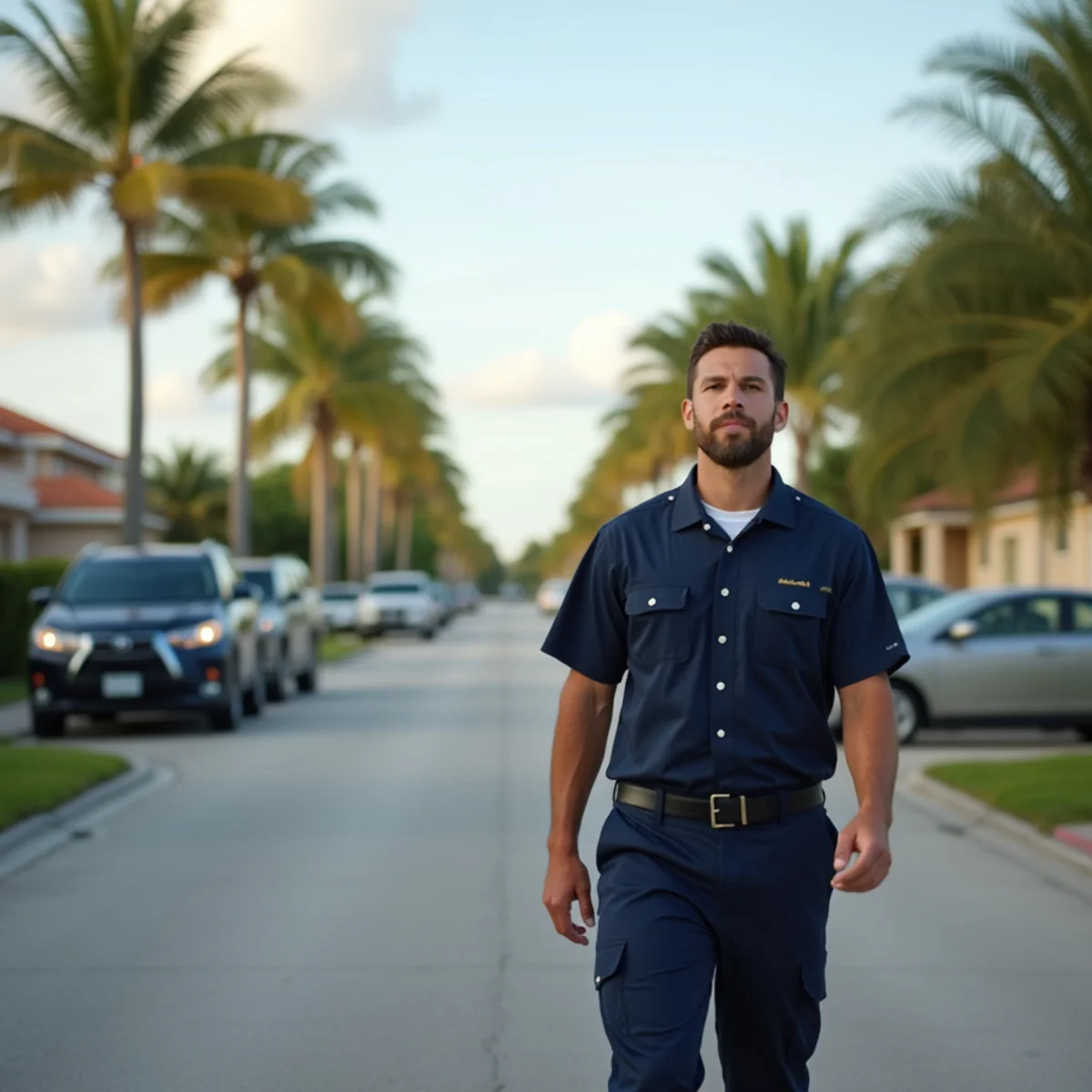 Residential neighborhood streets and architecture in Miami Gardens Florida