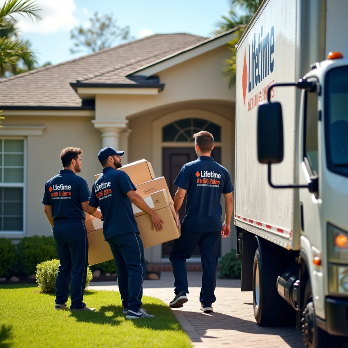 Lifetime Moving crew loading a moving truck in Miami Lakes Florida