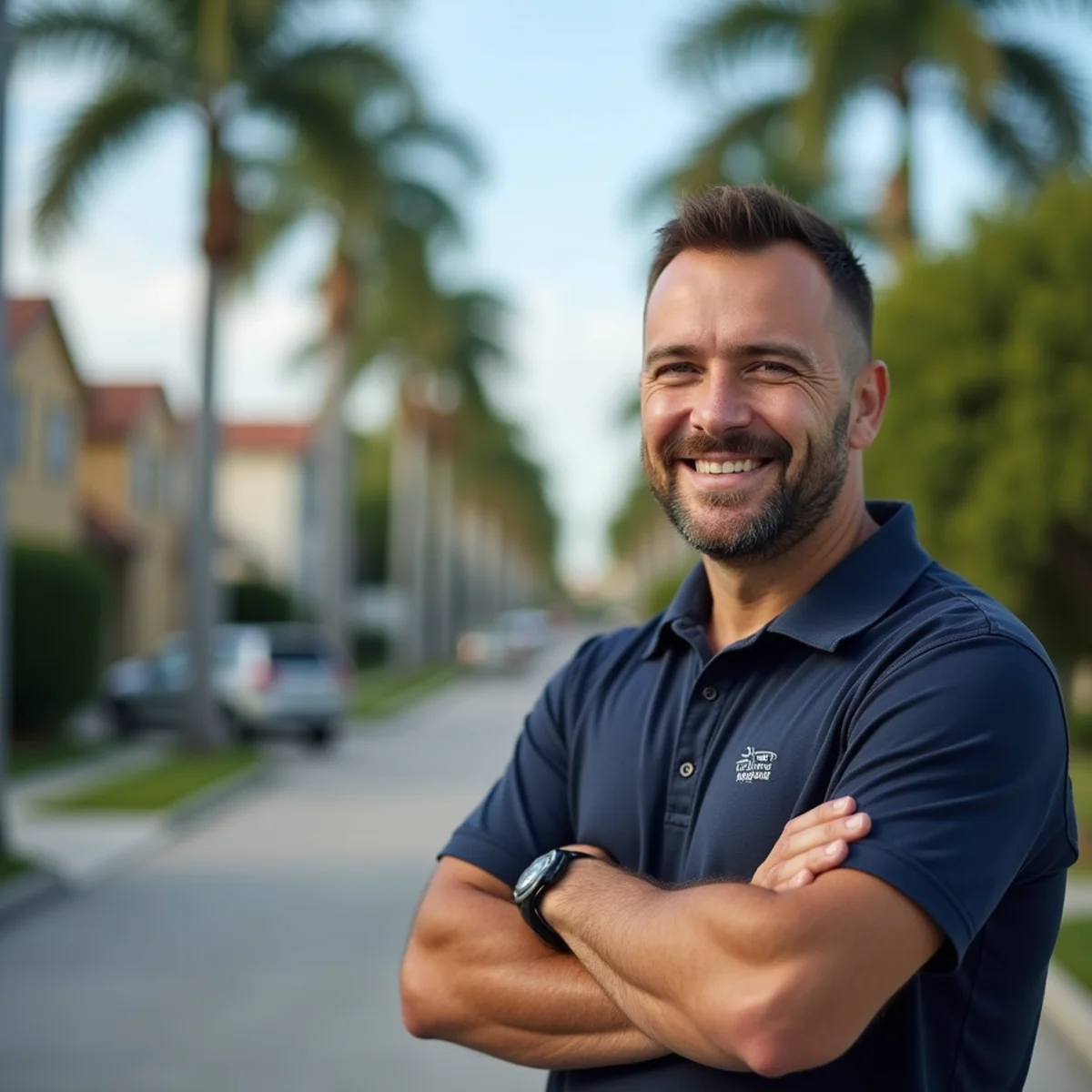 Residential neighborhood streets and architecture in Opa-locka Florida