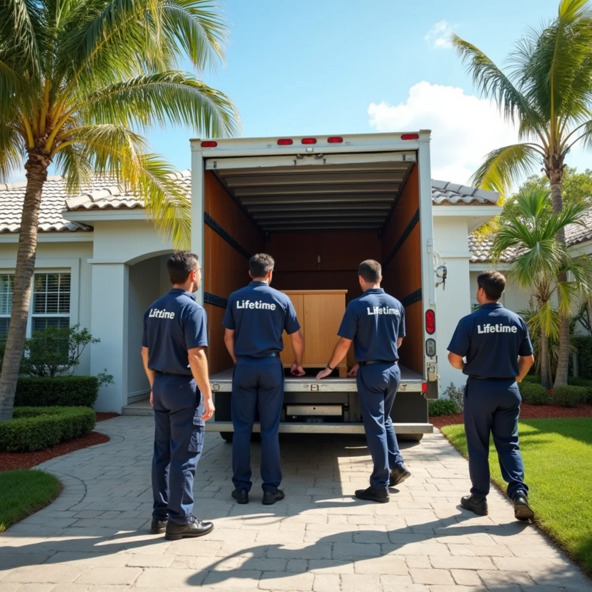 Lifetime Moving crew loading a moving truck in Palm Beach Florida