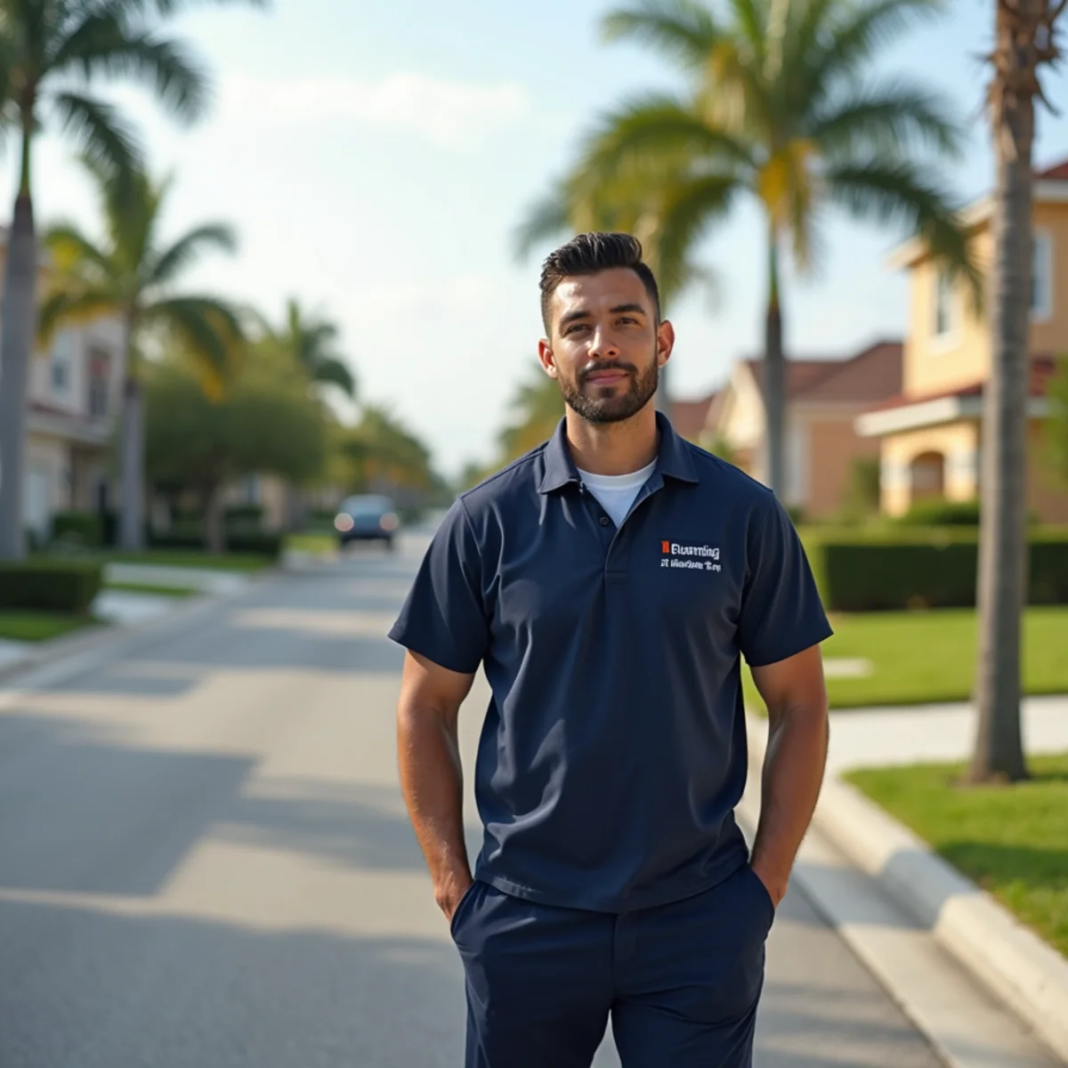 Residential neighborhood streets and architecture in Parkland Florida