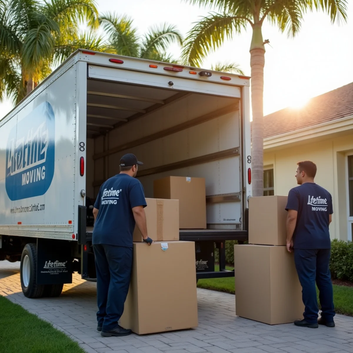 Lifetime Moving crew loading a moving truck in Sunrise Florida