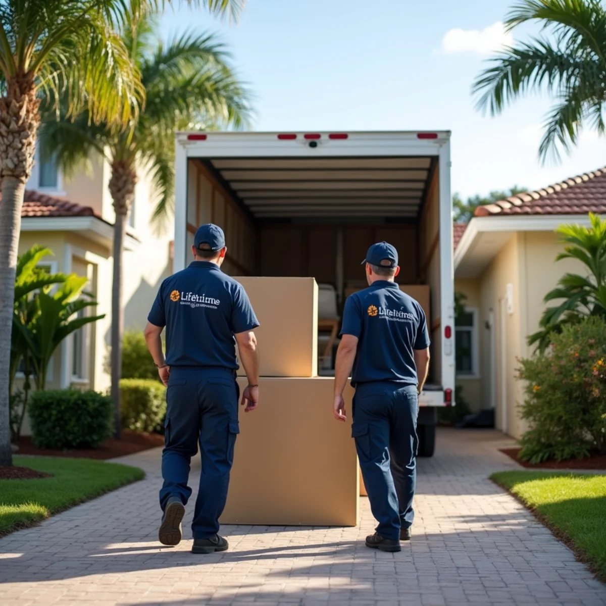 Lifetime Moving crew loading a moving truck in Tamiami Florida