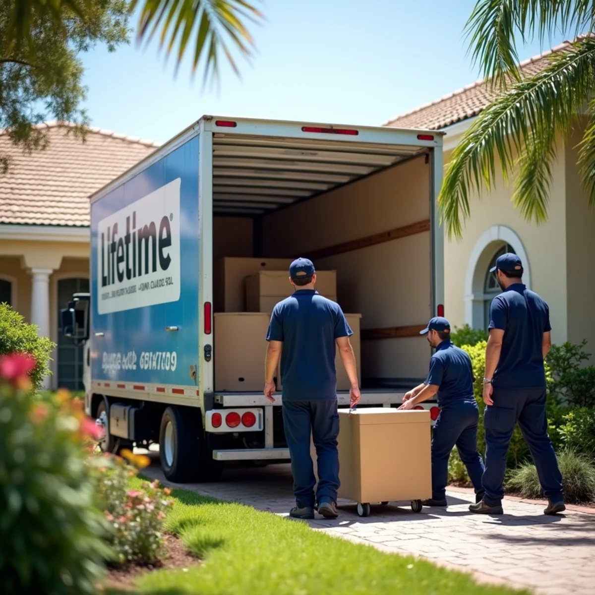 Lifetime Moving crew loading a moving truck in The Hammocks Florida