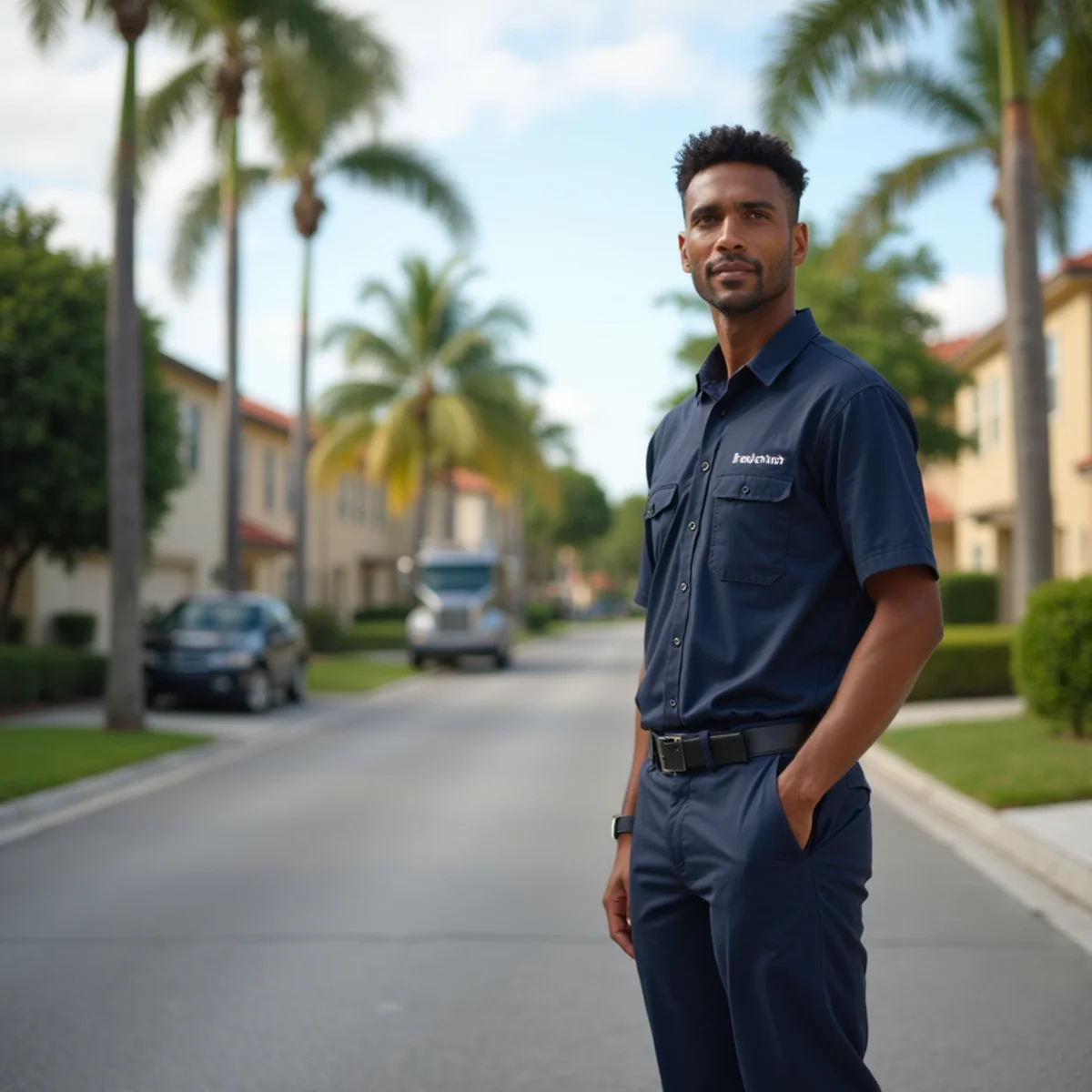 Residential neighborhood streets and architecture in Weston Florida