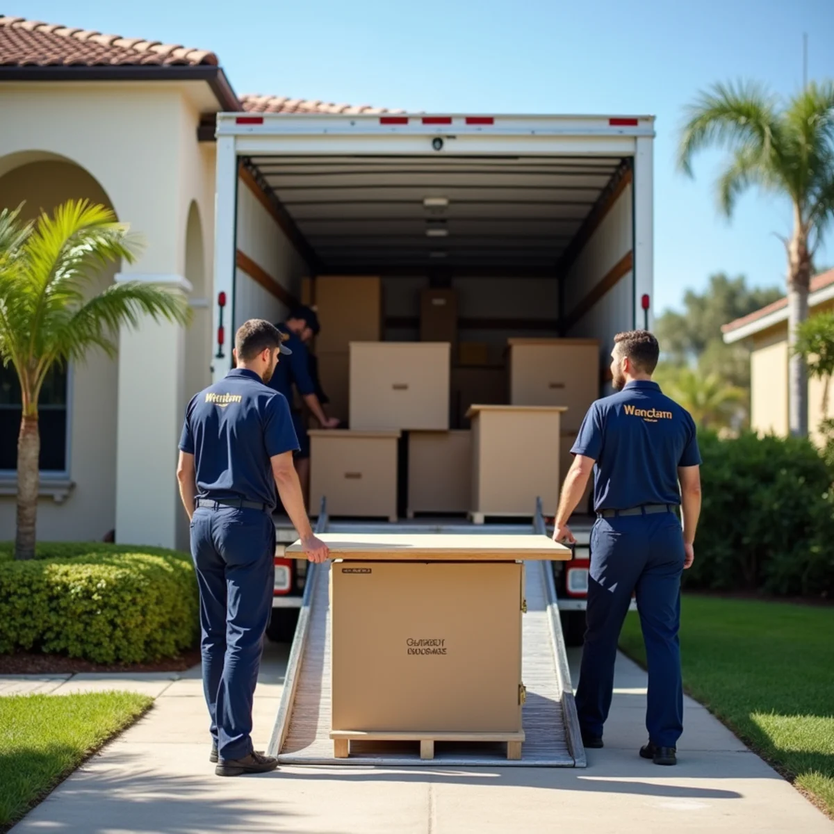 Lifetime Moving crew loading a moving truck in Weston Florida