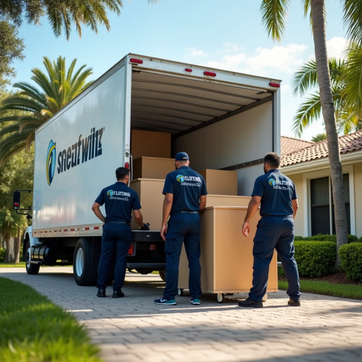 Lifetime Moving crew loading a moving truck in Wilton Manors Florida